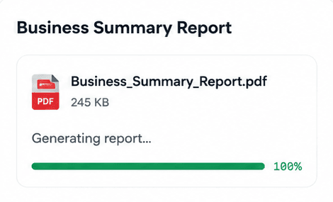 Business summary saved as a PDF report