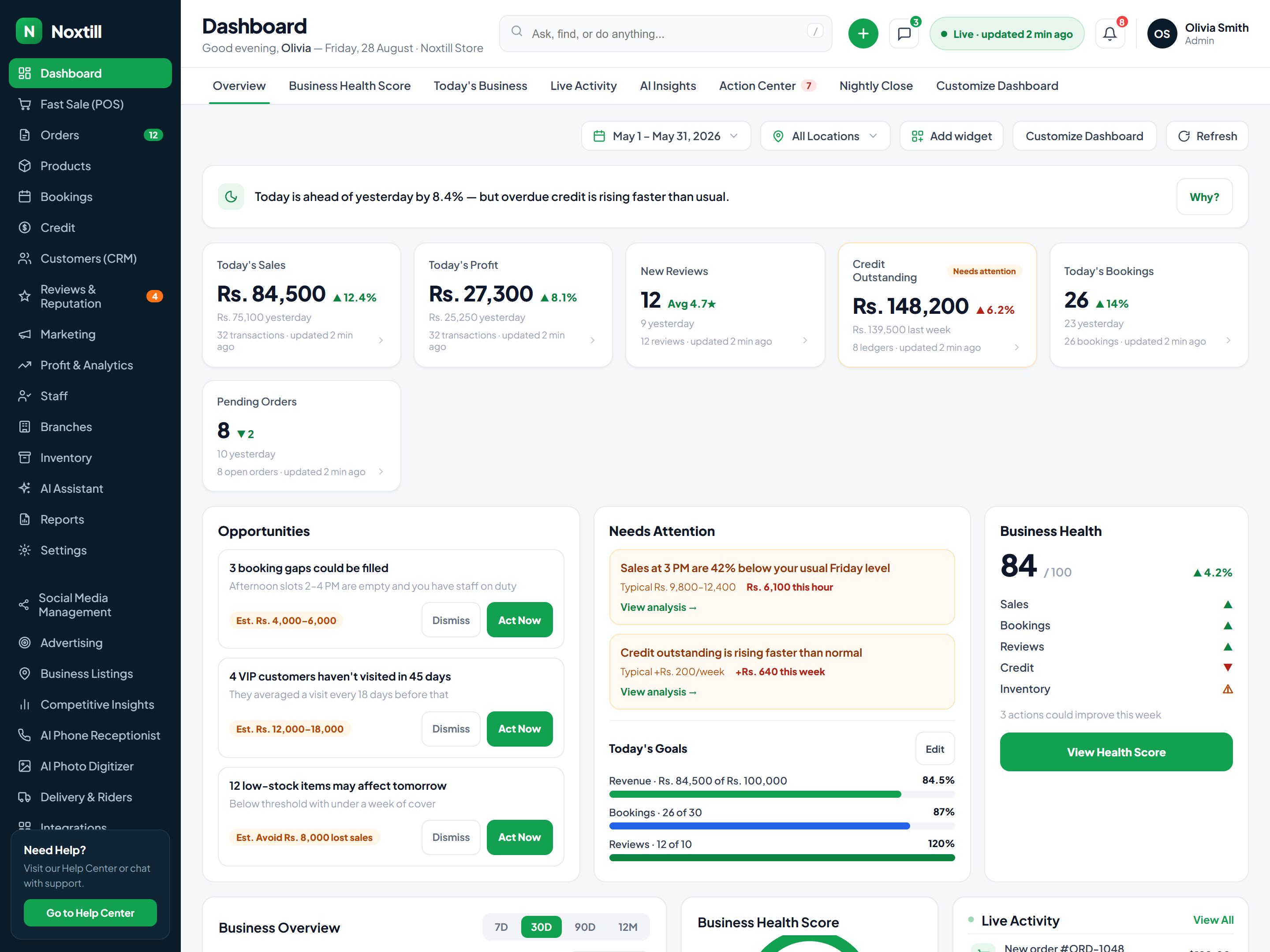 Noxtill Dashboard