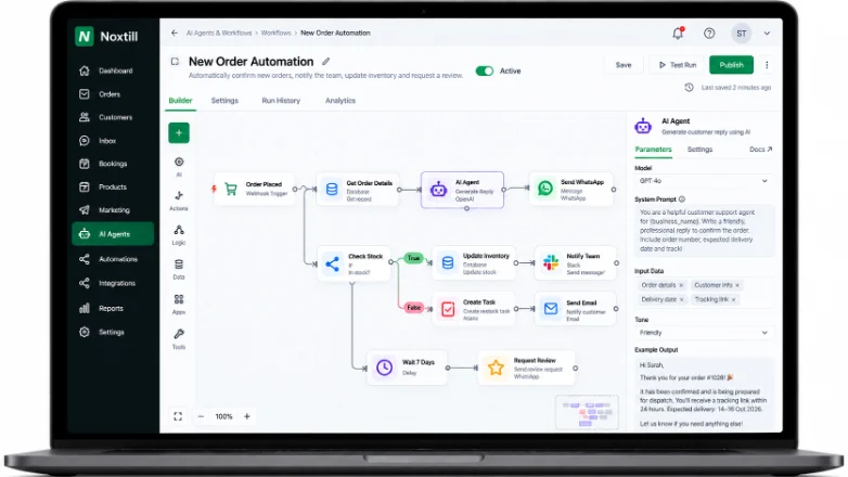 An automation workflow with an approval step