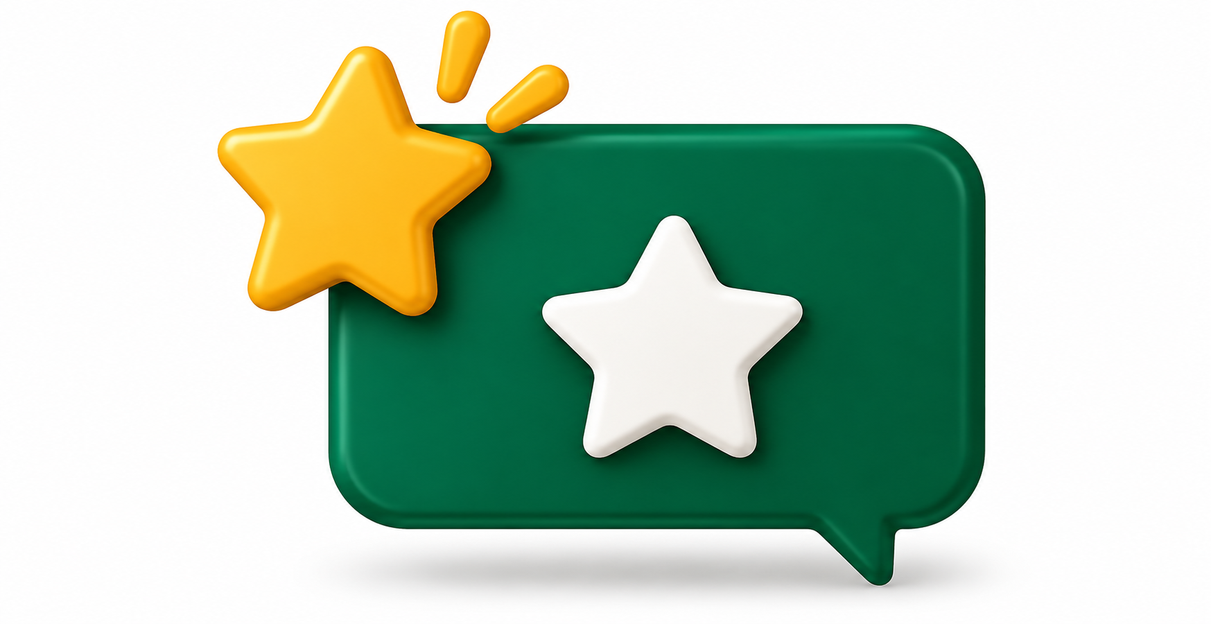 Review request ad creative with a star